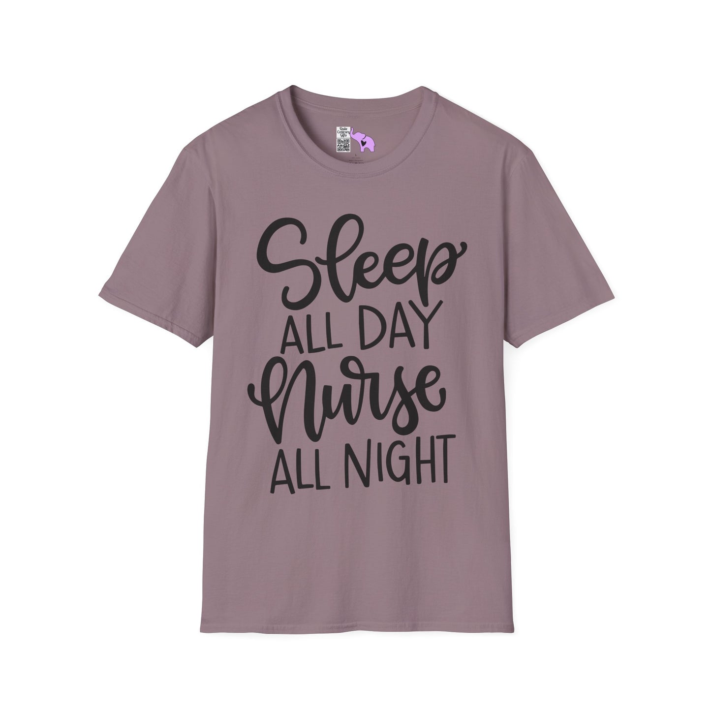 Sleep All Day Nurse All Night Adult T-shirt