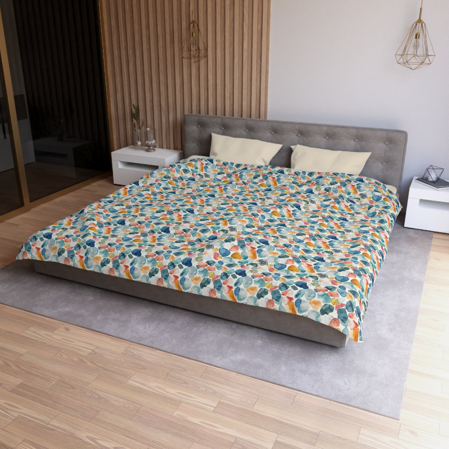 Watercolor Pebble Terrazzo Duvet Bedding Set