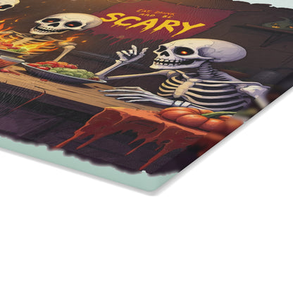 Eat, Drink, & Be Scary Glass Cutting Board