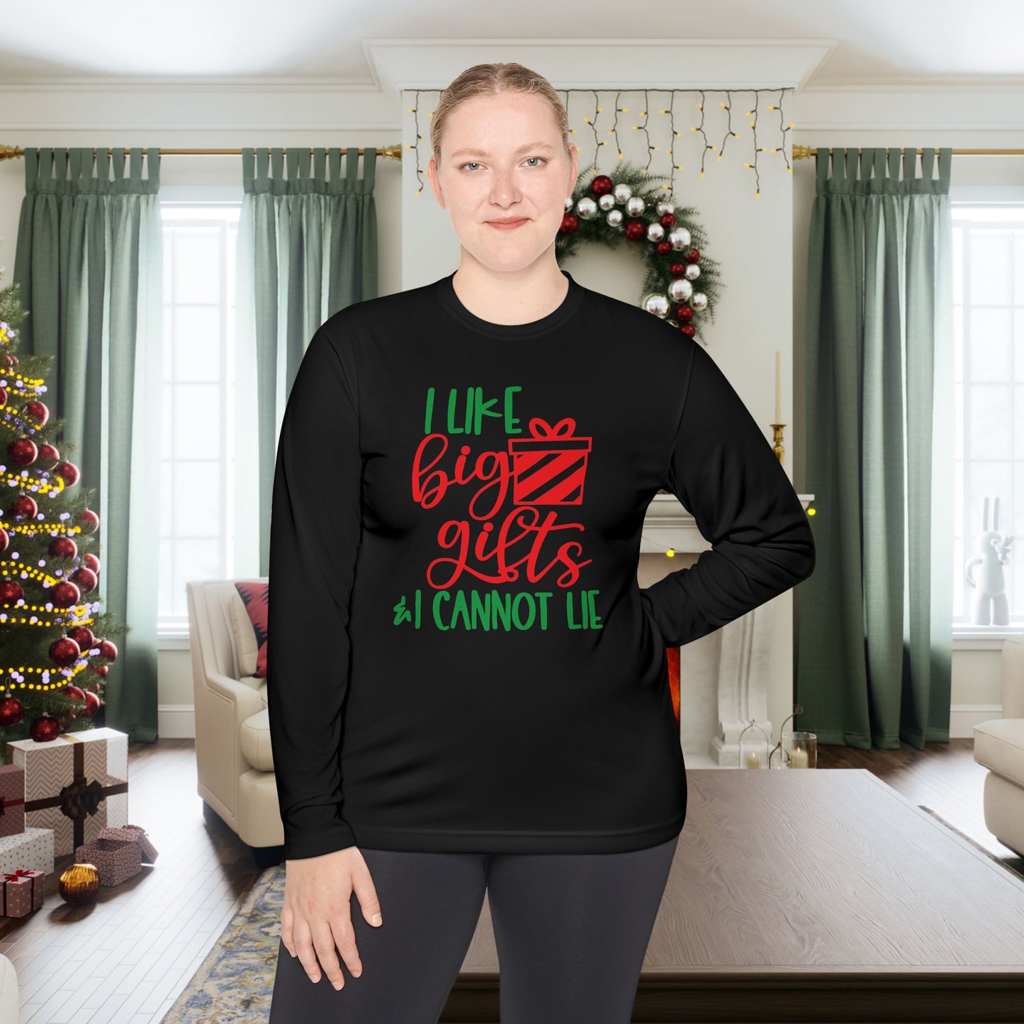 I Like Big Gifts & I Cannot Lie Adult Long Sleeve Tee
