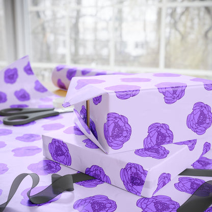 Lilac Mist Peonies Wrapping Paper