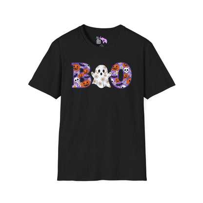 Cute Floral Boo w/Ghost Adult T-shirt