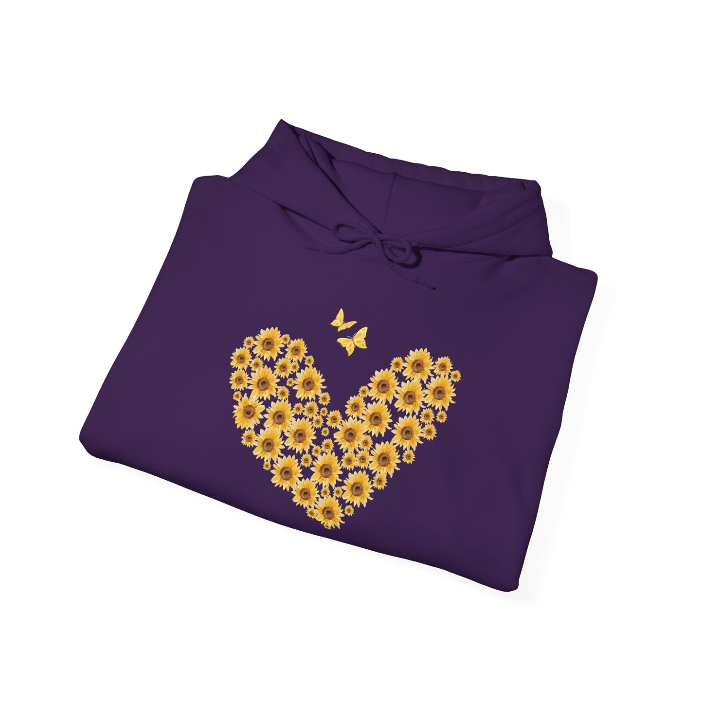 Sunflower Heart & Butterflies Heavy Blend™ Hooded Sweatshirt