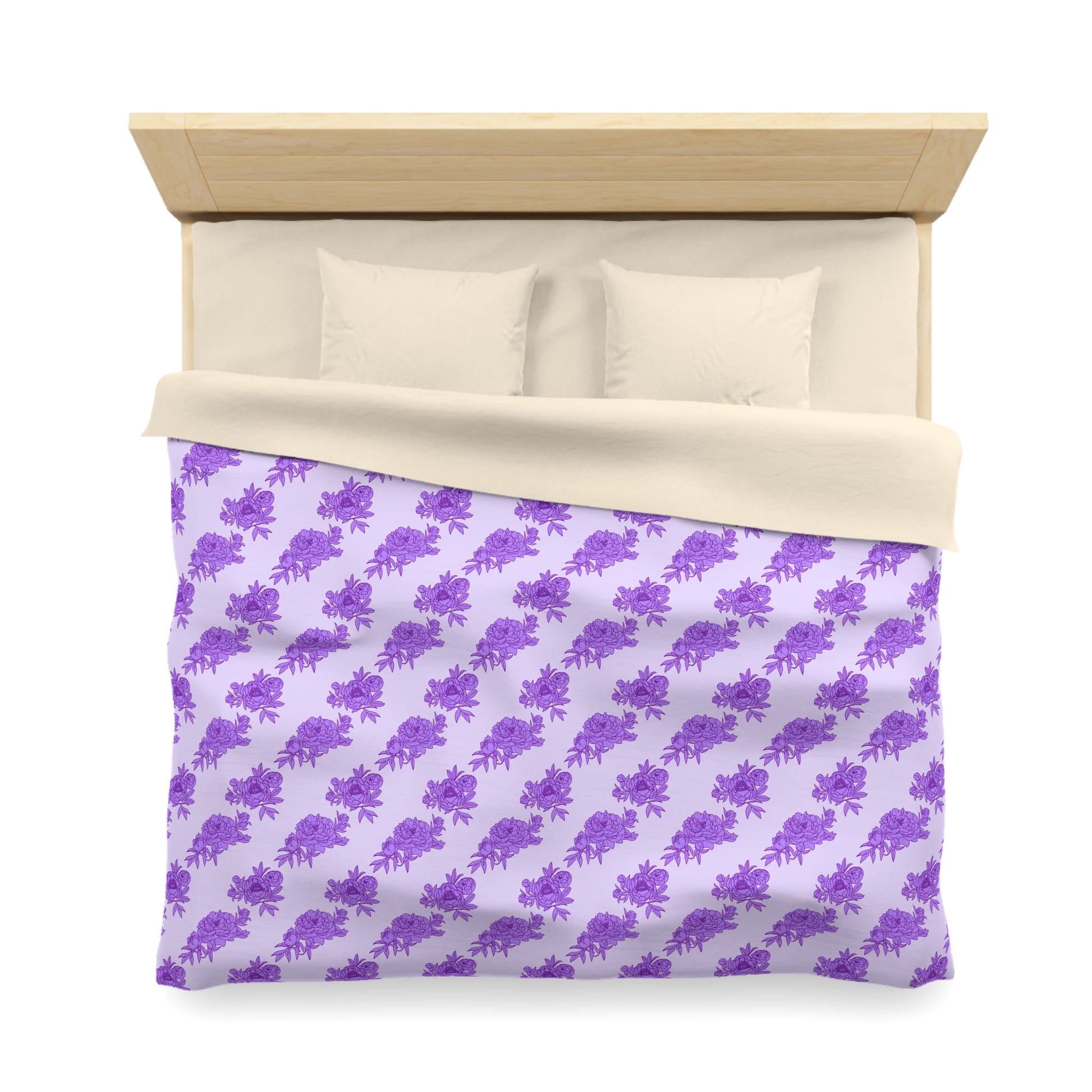 Royal Orchid Peonies Microfiber Duvet Cover