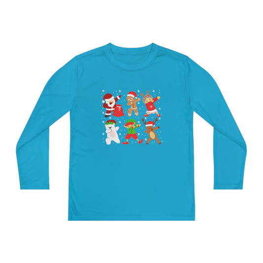 Dabbing Santa Crew Youth Long Sleeve Tee