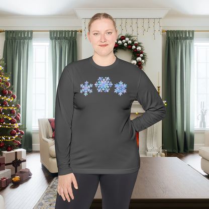 Blue Snowflakes Adult Long Sleeve Tee