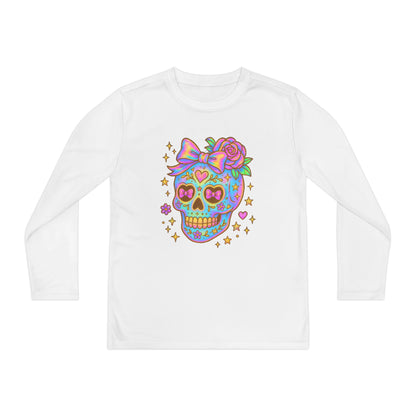 Neon Sugar Skull Youth Long Sleeve Tee
