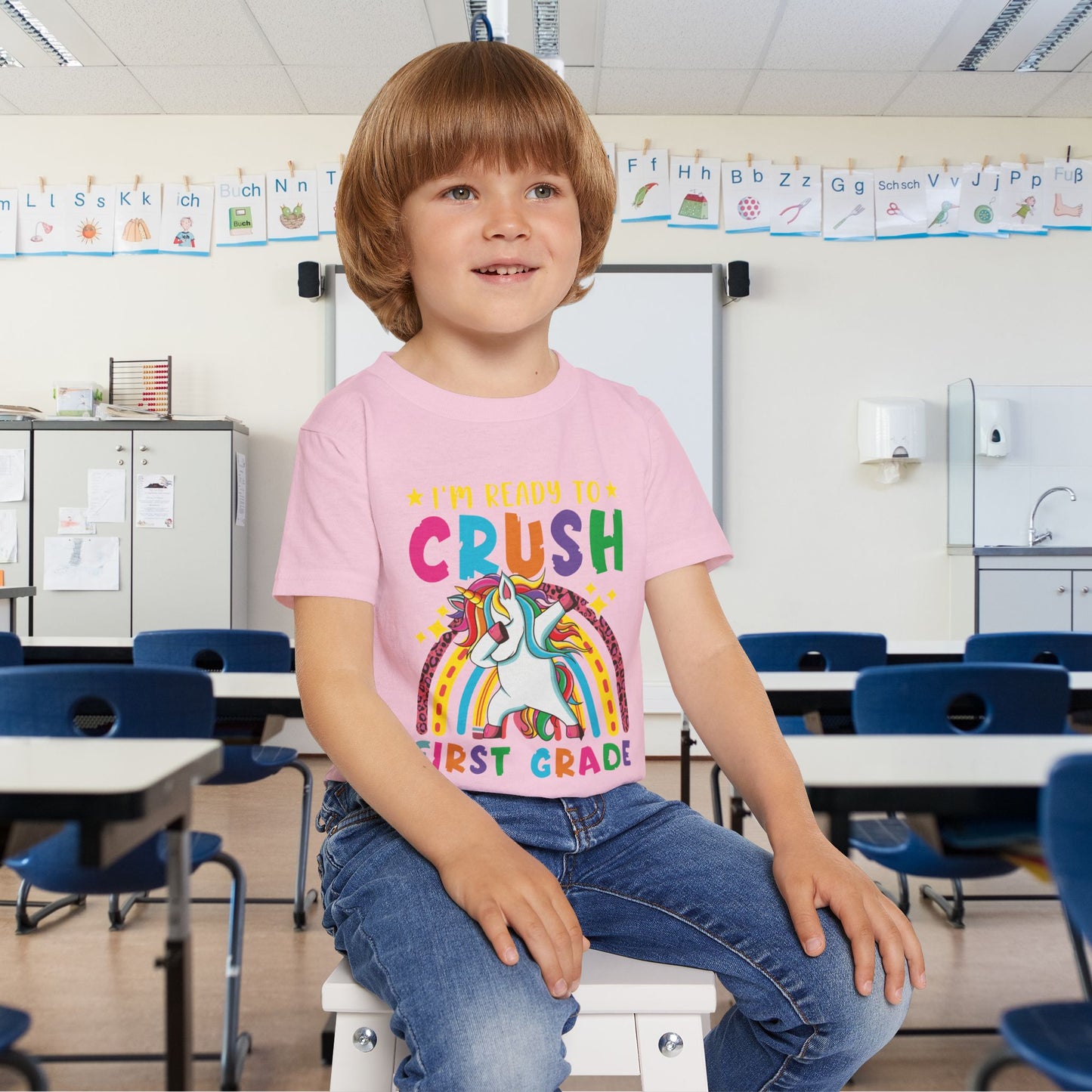 I'm Ready to CRUSH 1st Grade Unicorn Heavy Cotton™ Toddler T-shirt