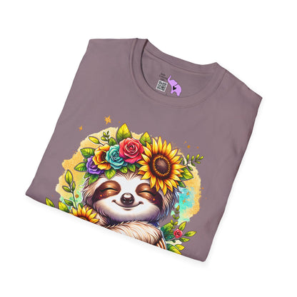 Flowery Sloth Adult T-shirt