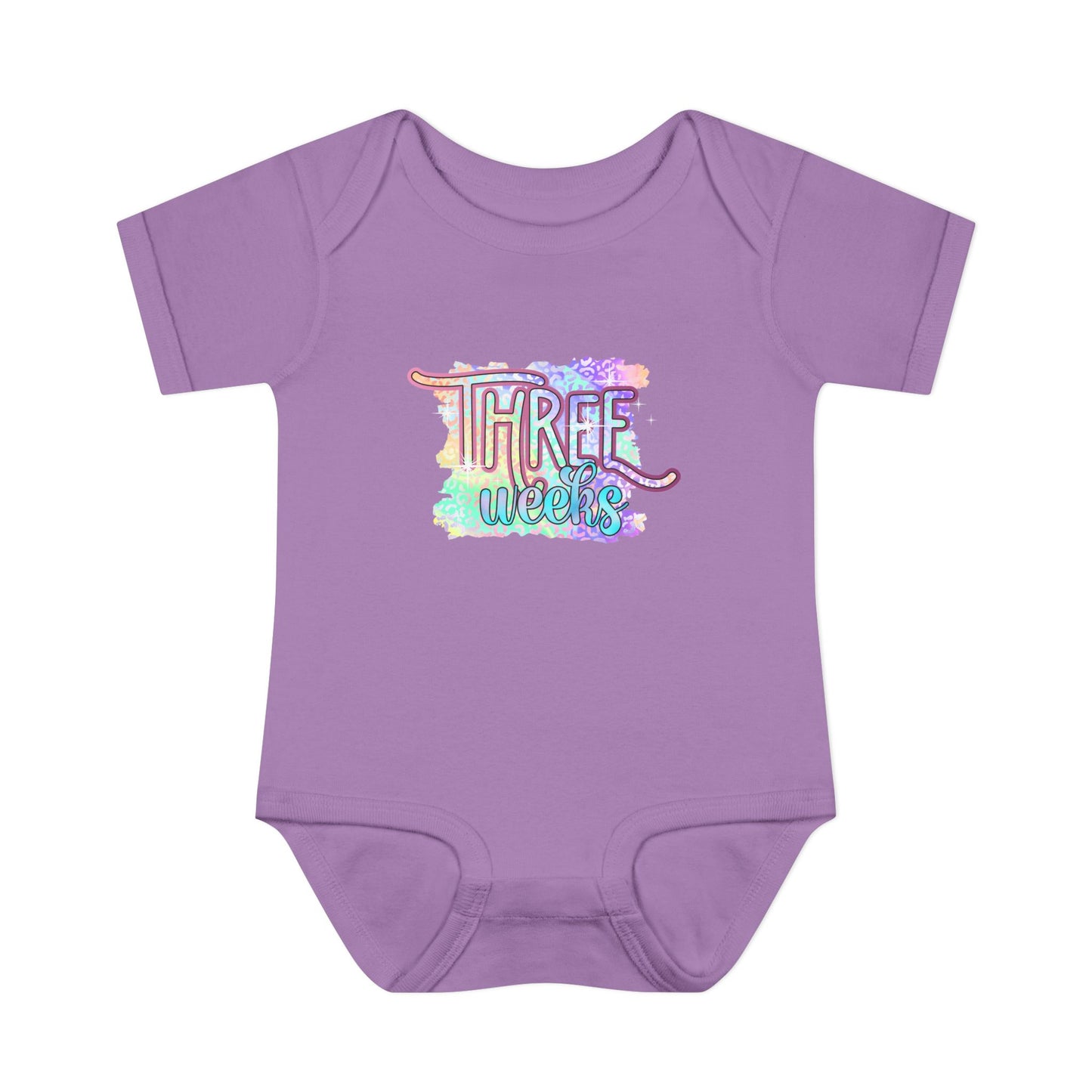 Pastel Wild One Milestone Baby Bodysuit-Three Weeks