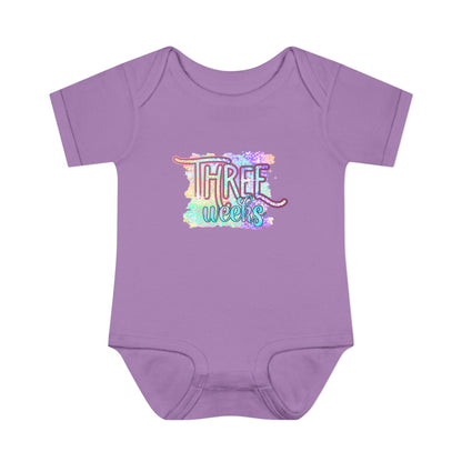 Pastel Wild One Milestone Baby Bodysuit-Three Weeks