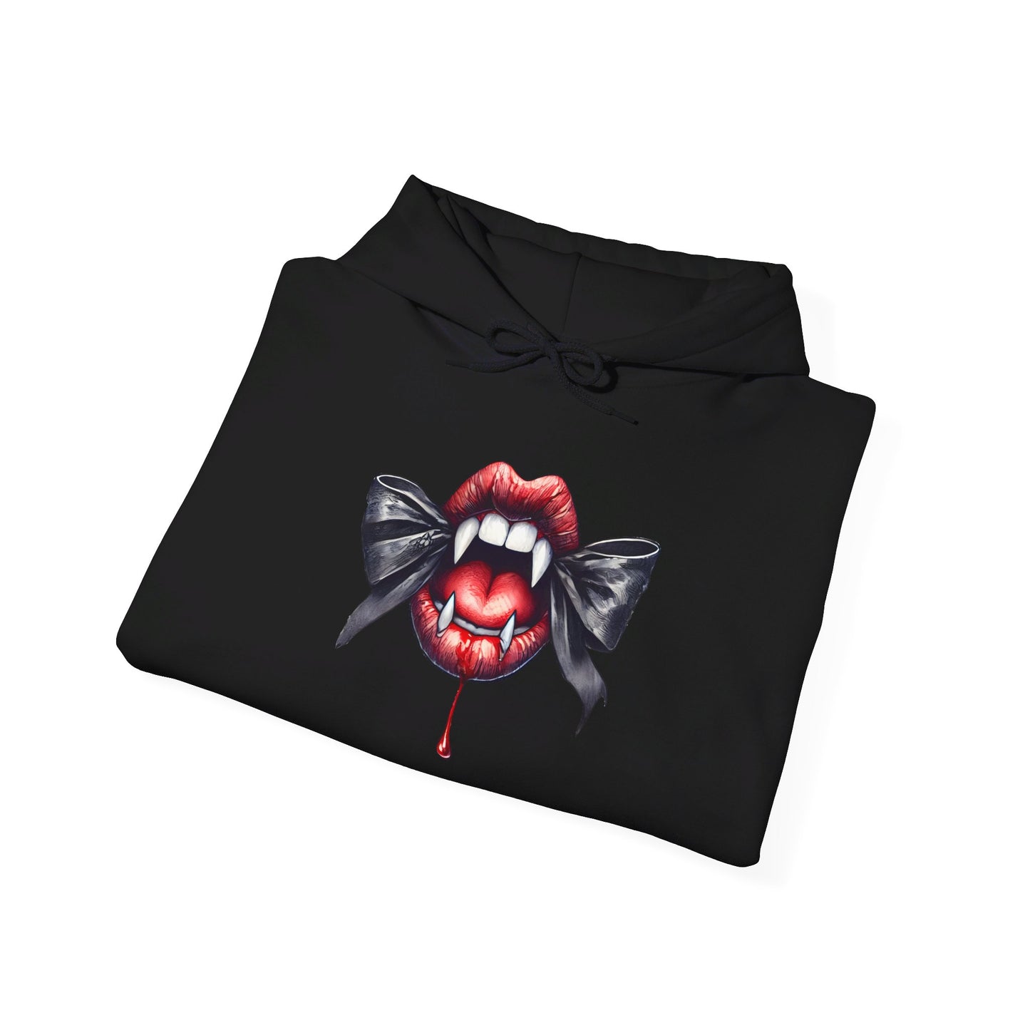 Cute Vampire Mouth/Bow Heavy Blend™ Hooded Sweatshirt