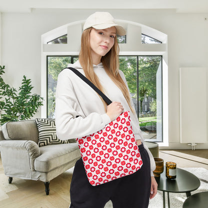 Scarlet Star Garden Canvas Tote Bag