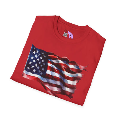Distressed American Flag Adult T-shirt