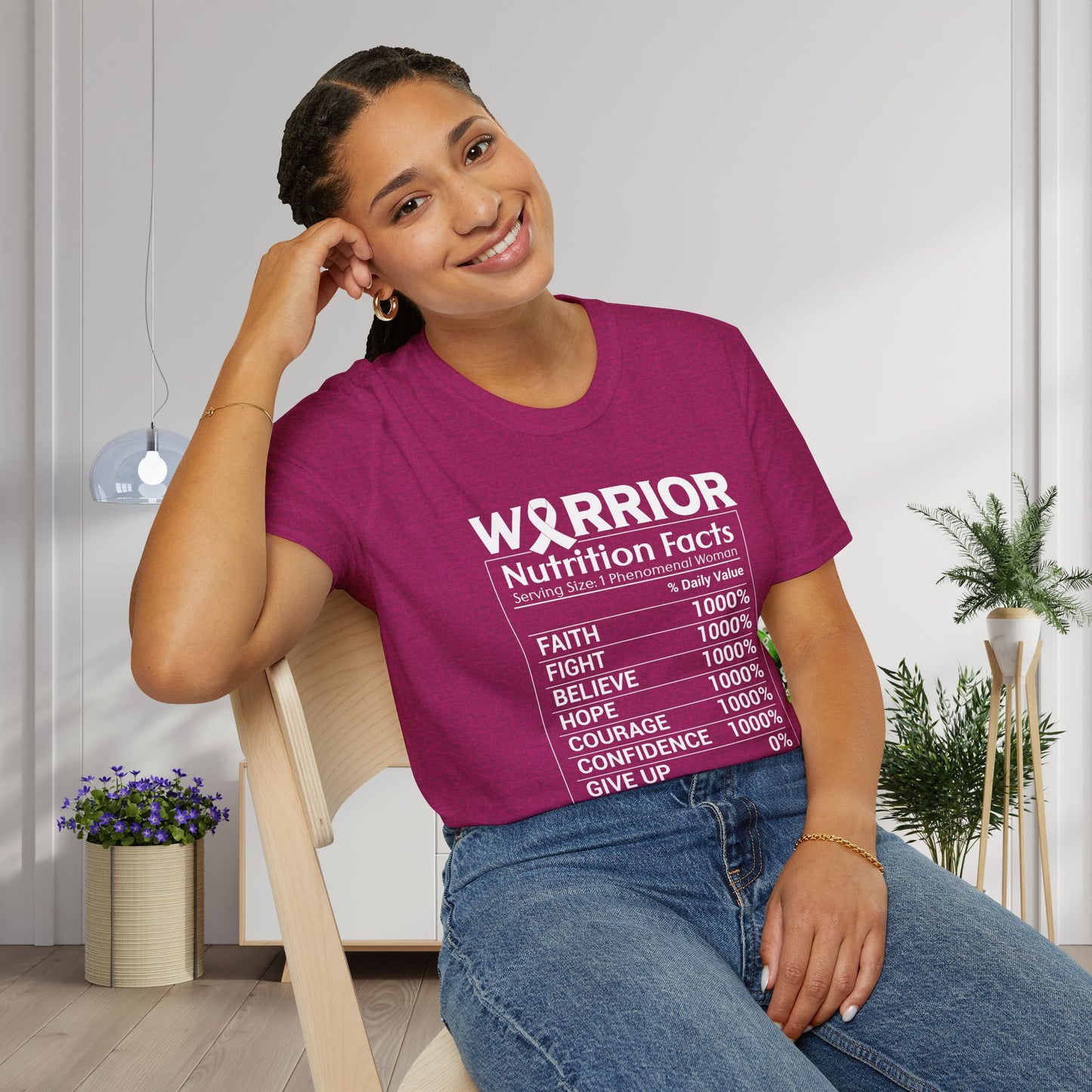Breast Cancer Warrior Nutrition Facts Adult T-shirt
