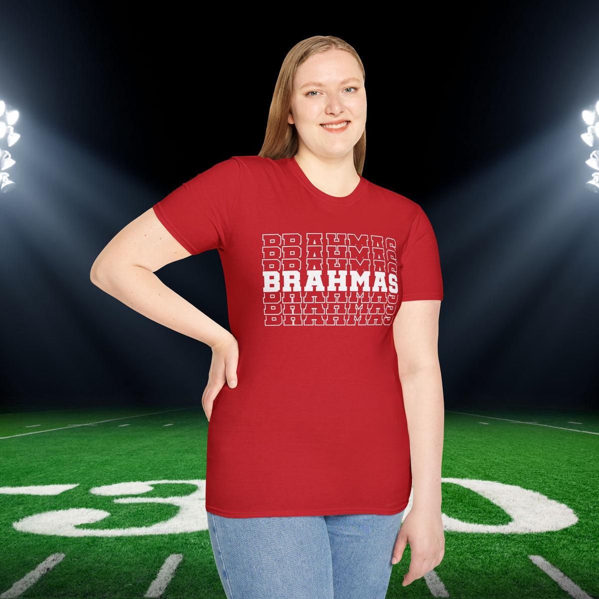 Brahmas (Stacked) Adult T-shirt