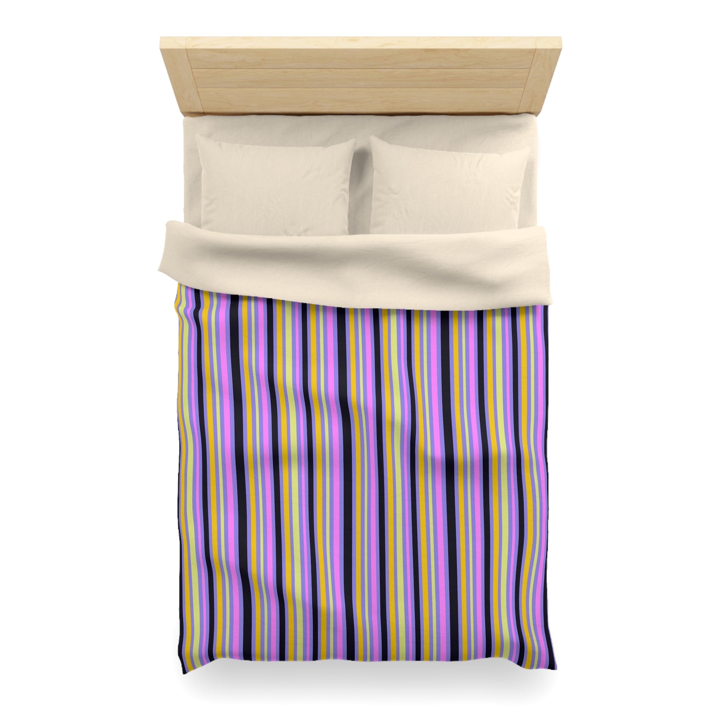 Midnight Pop Stripes Microfiber Duvet Cover