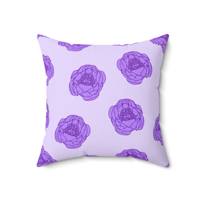 Lilac Mist Peonies Throw Pillow