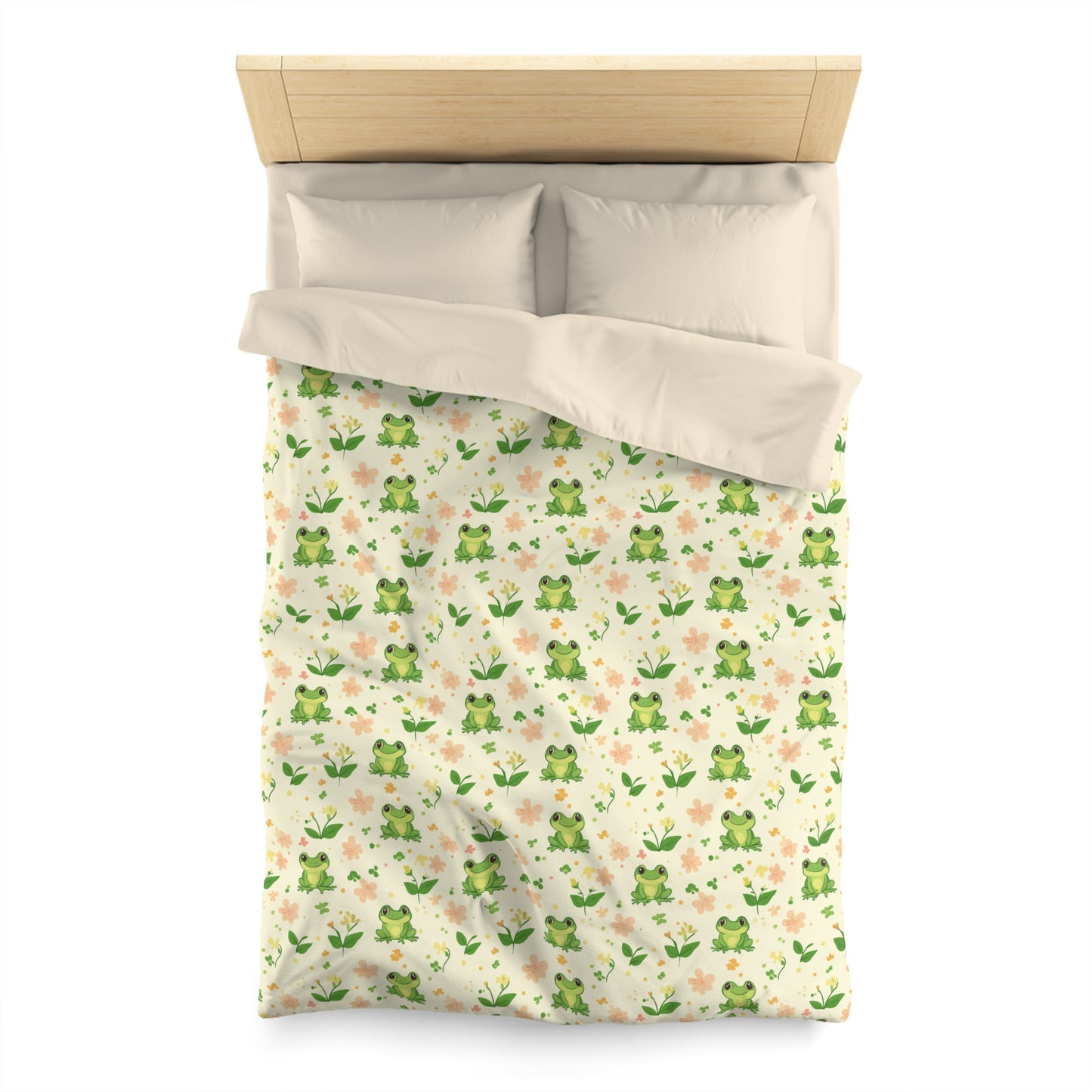 Froggy Meadow Microfiber Duvet Cover