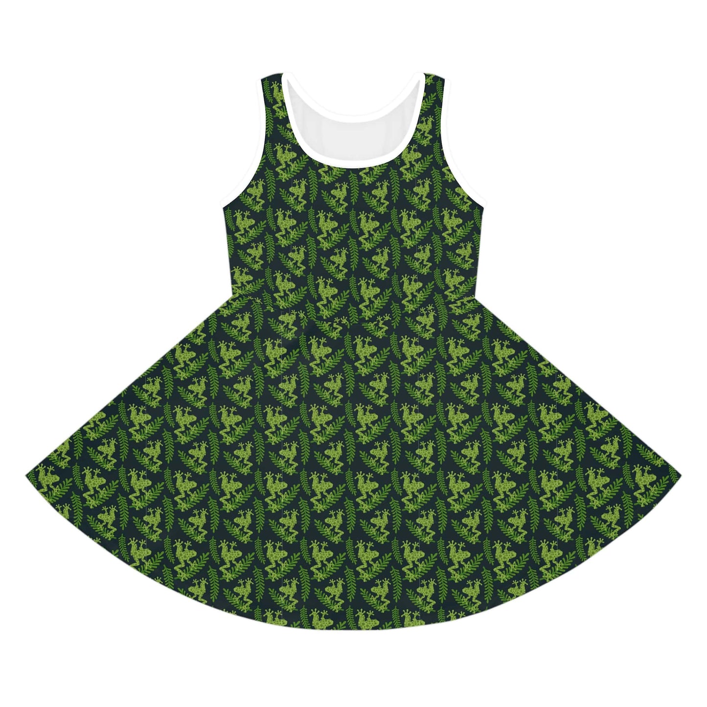 Emerald Canopy Frogs Girls' Sleeveless Sundress