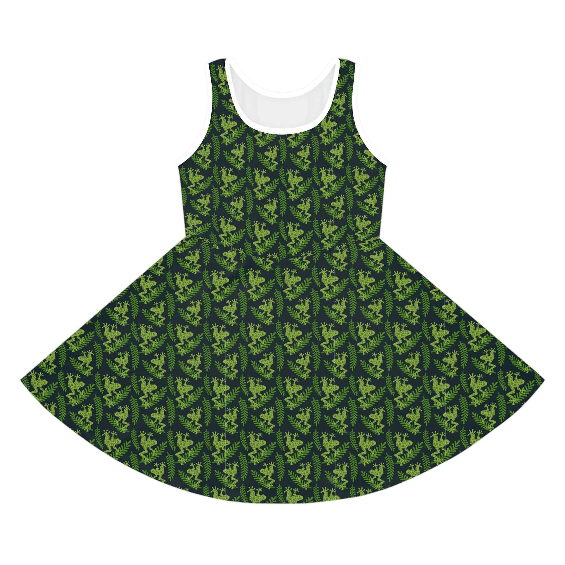 Emerald Canopy Frogs Girls' Sleeveless Sundress