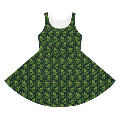Emerald Canopy Frogs Girls' Sleeveless Sundress