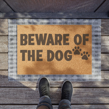 Beware of the Dog Coconut Fiber Doormat