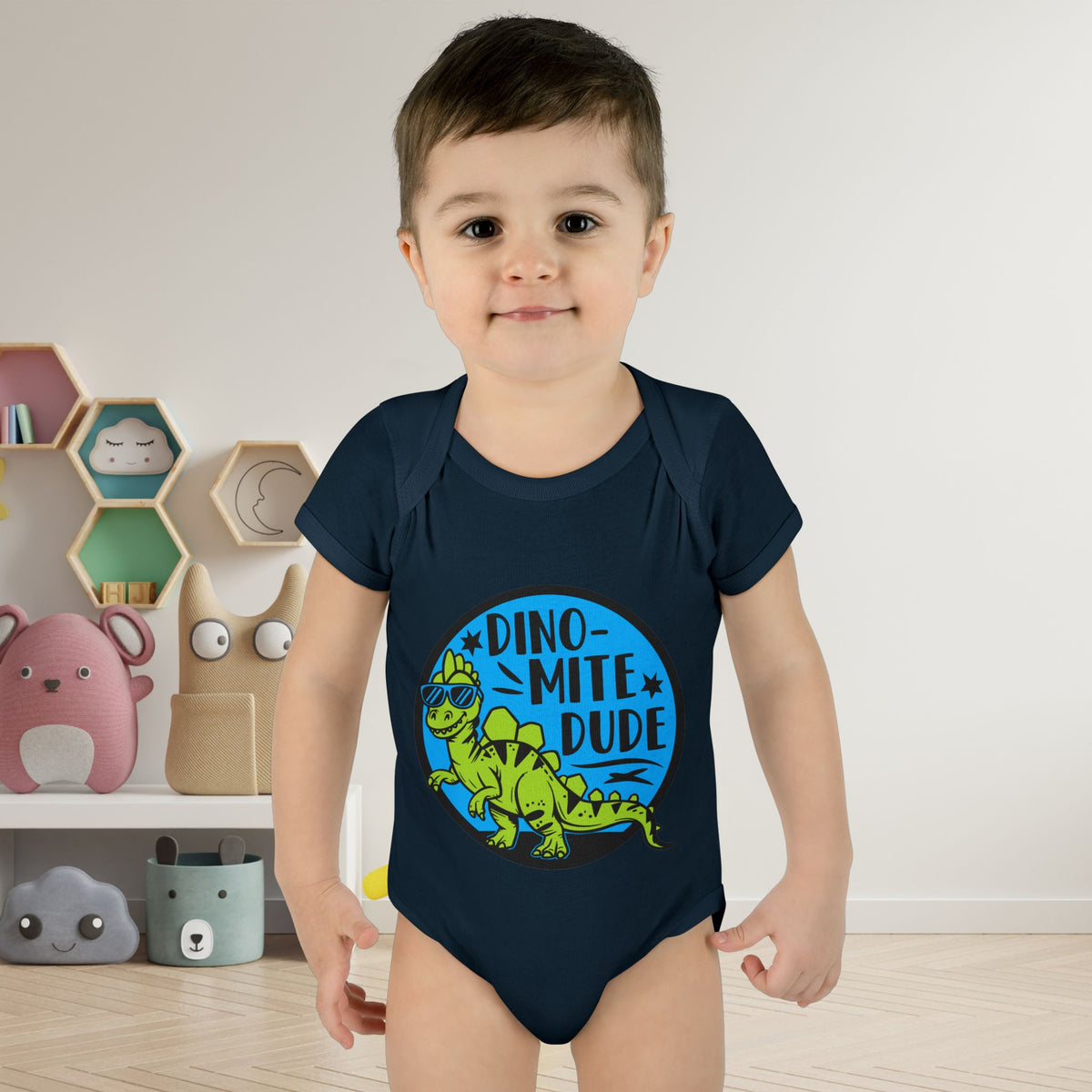 Dino-Mite Dude Baby Rib Bodysuit