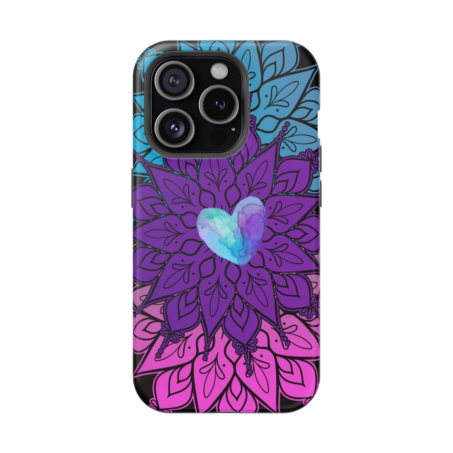 Colorful Mandala w/Heart MagSafe® Compatible Tough Case for iPhone