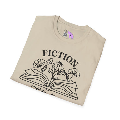 Fiction Addiction (Flowers, Open Book) Adult T-shirt