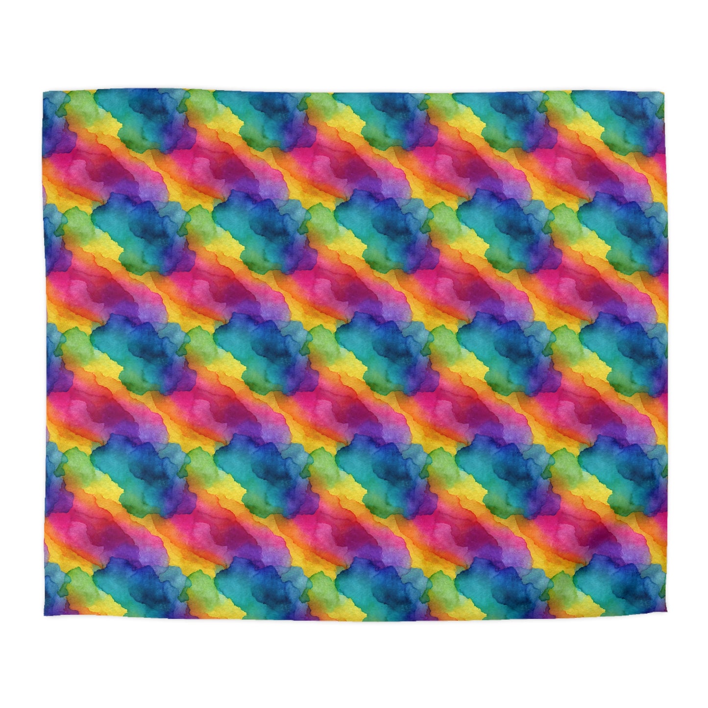 Rainbow Watercolors Microfiber Duvet Cover