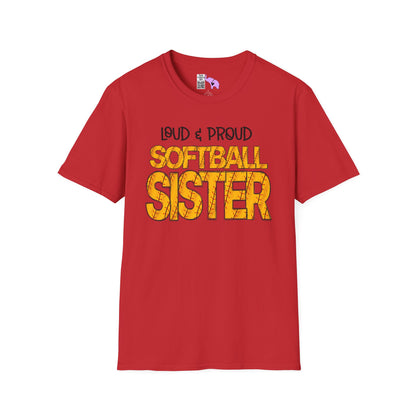 Loud & Proud Softball Sister Adult T-shirt