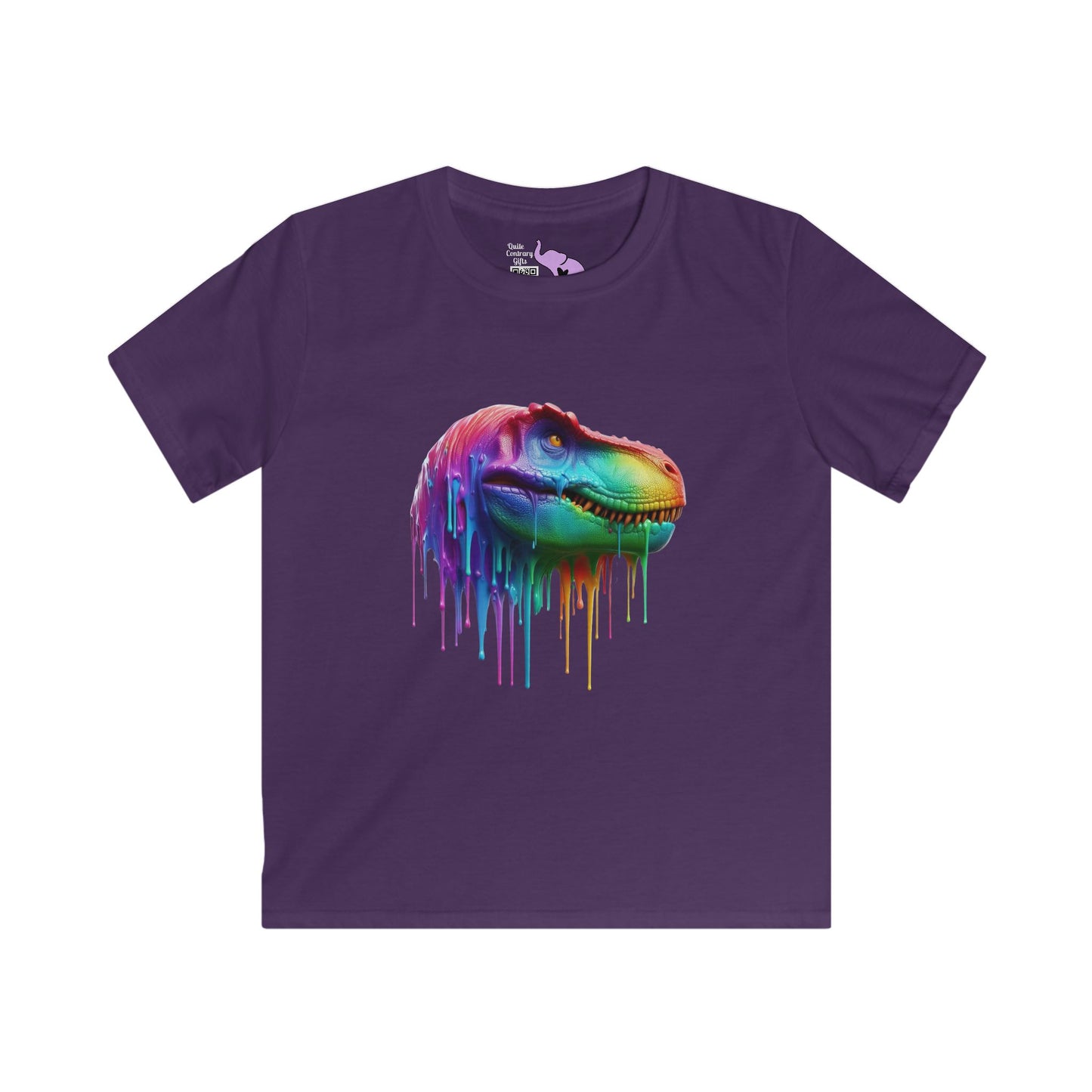 Colorful Dinosaur Youth Softstyle Tee