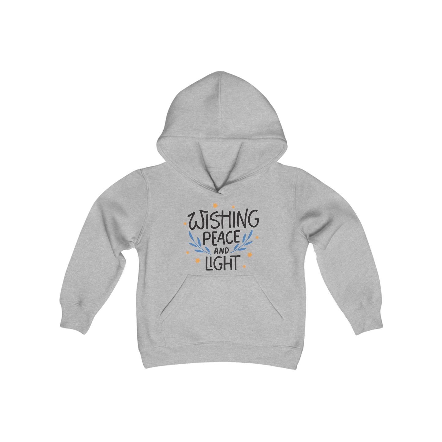 Hanukkah Wishing Peace & Light 3 Youth Hoodie