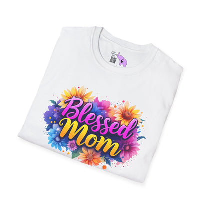 Blessed Mom (Vibrant Floral) Adult T-shirt