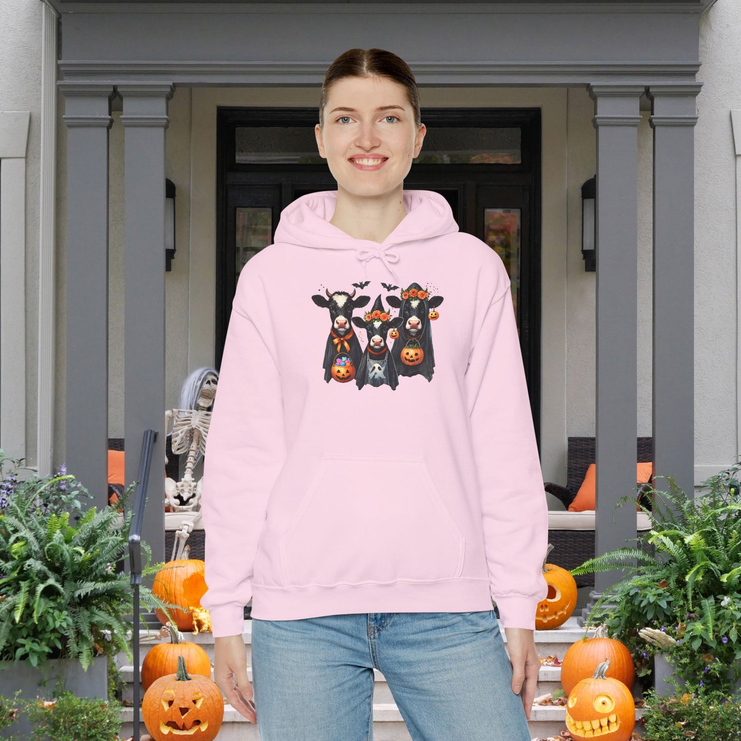 Trick or Treating Cows Heavy Blend™ Hooded Sweatshirt
