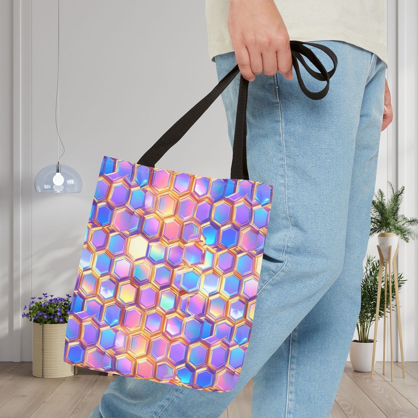 Aurora Hexagons Canvas Tote Bag