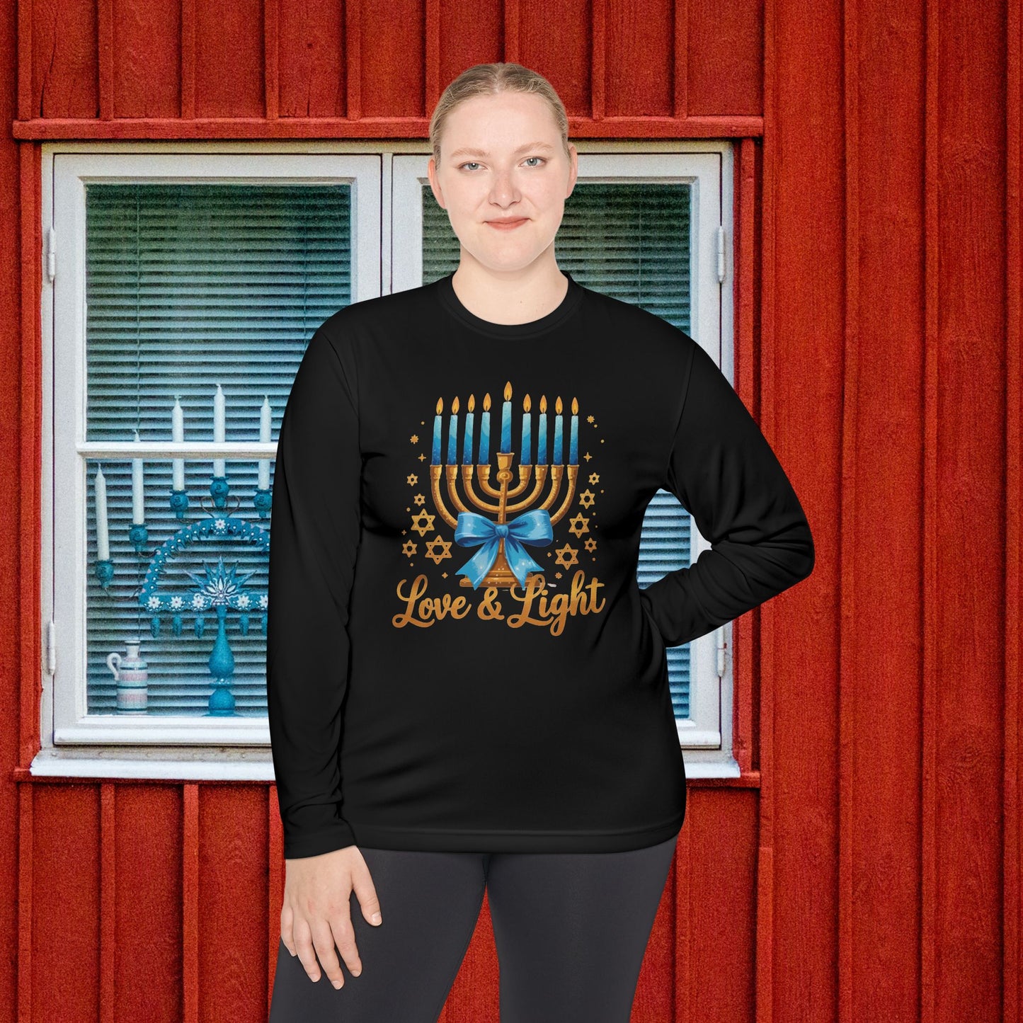 Love & Light Menorah Adult Long Sleeve Tee