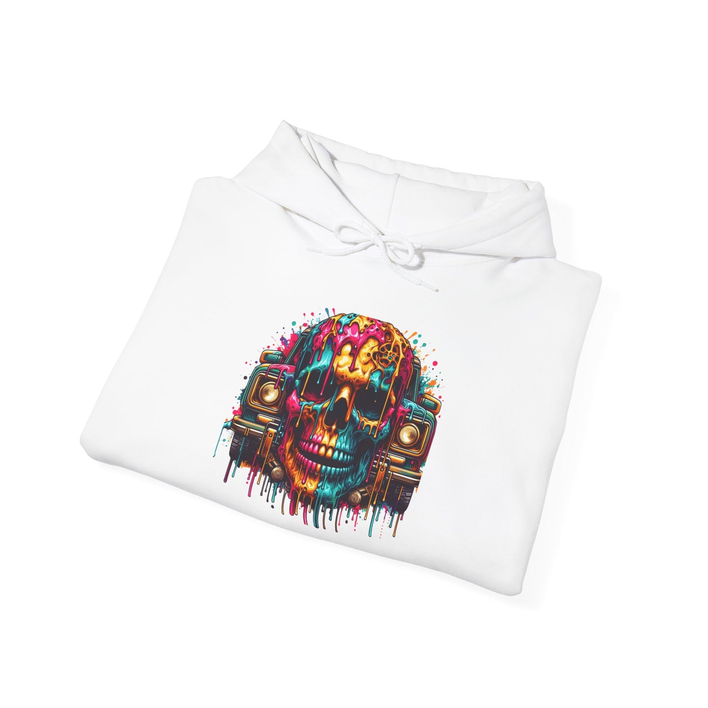 Colorful Skull & Car Heavy Blend™ Hooded Sweatshirt