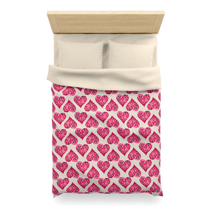Simple Hearts Microfiber Duvet Cover