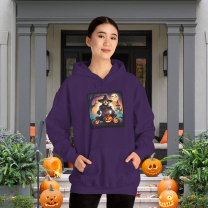 Halloween Scarecrow w/Pumpkins Heavy Blend™ Hooded Sweatshirt