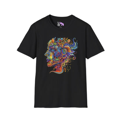 Colorful Paisley Woman Profile Adult T-shirt