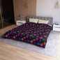 Neon Lotus Blooms Microfiber Duvet Cover