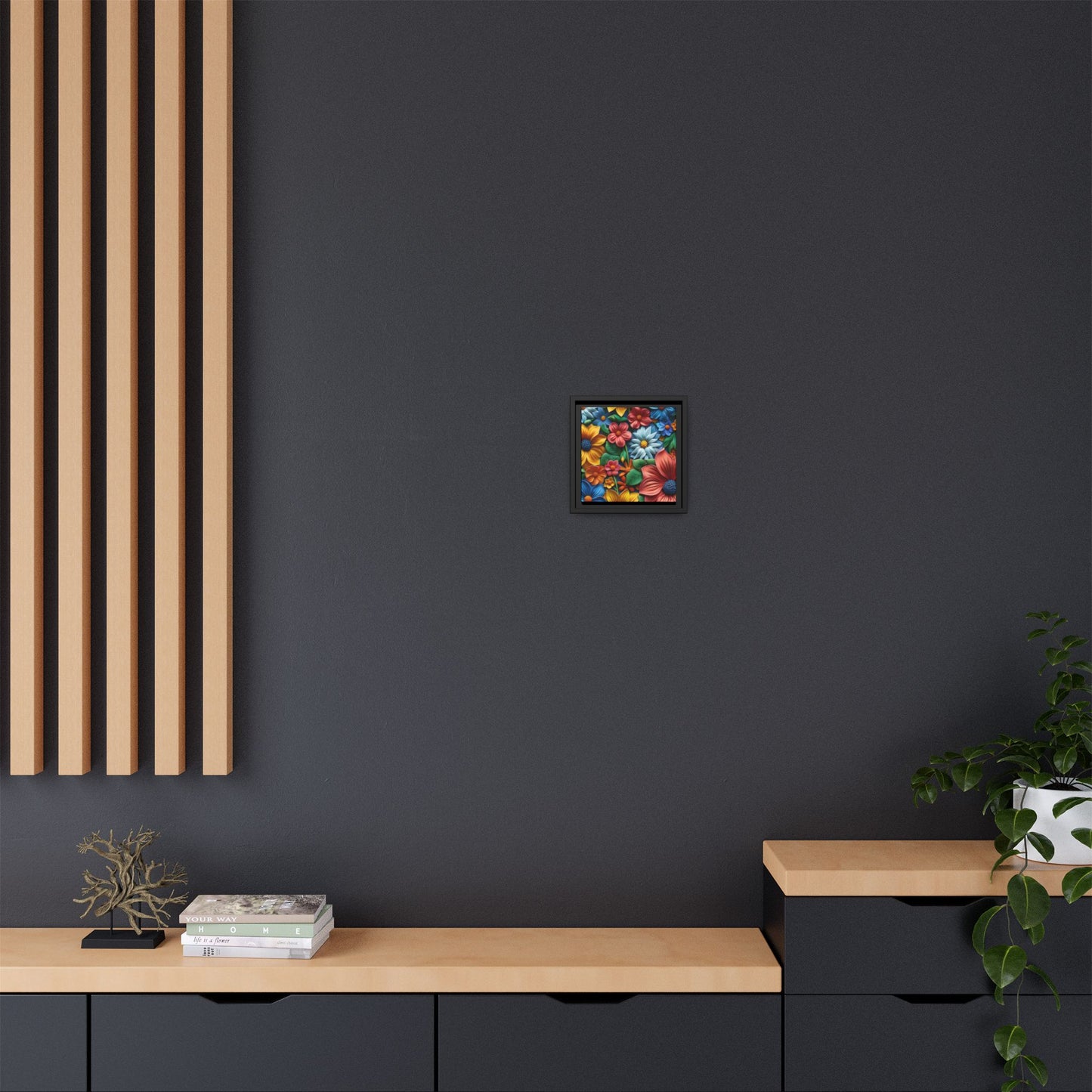Vived 3D Flowers Framed Canvas Art