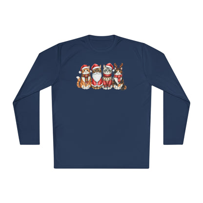 Santa Claus Cats Adult Long Sleeve Tee