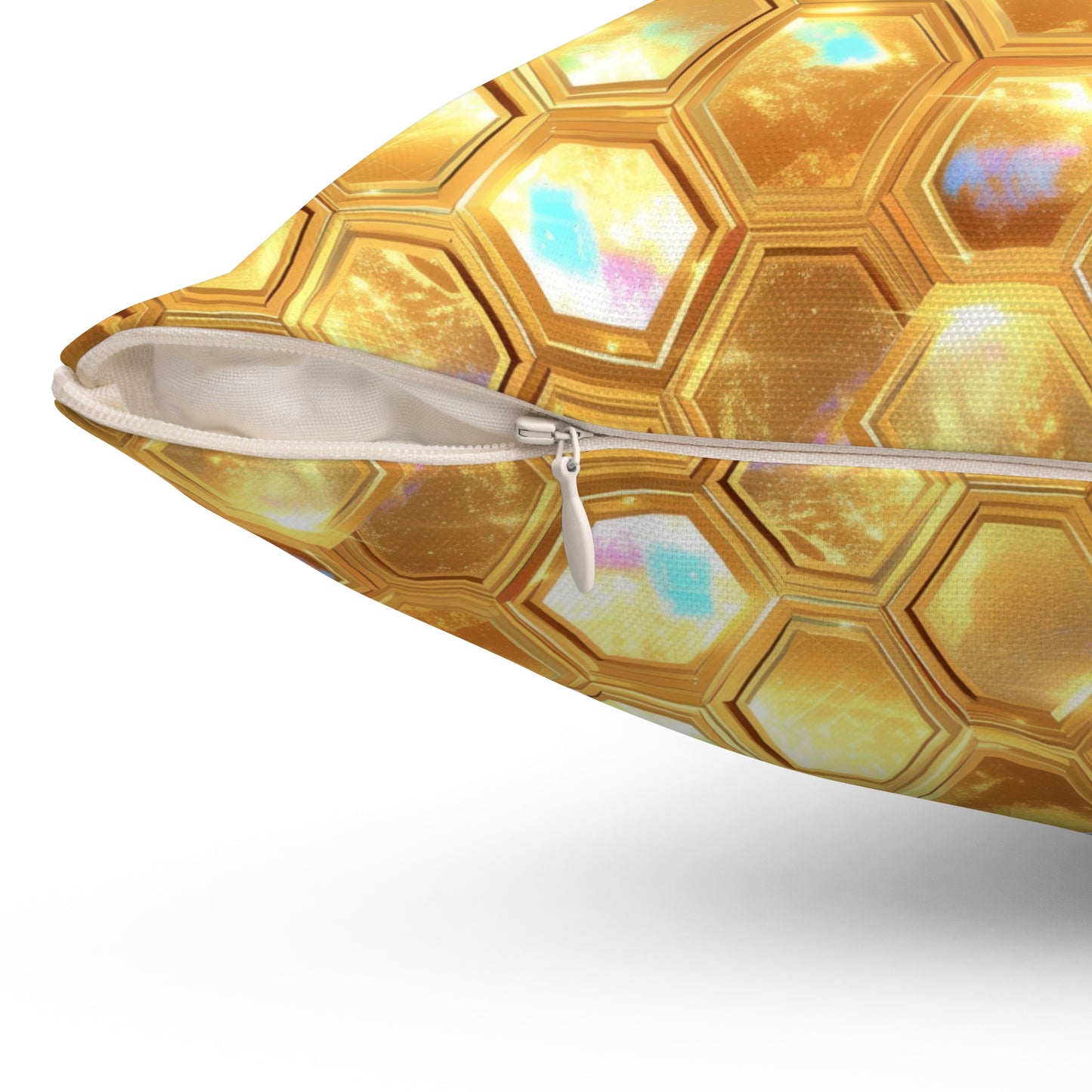 Golden Prism Grid Throw Pillow