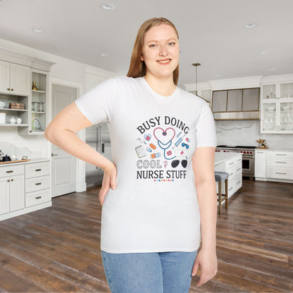 Busy Doing Cool Nurse Stuff Adult T-shirt