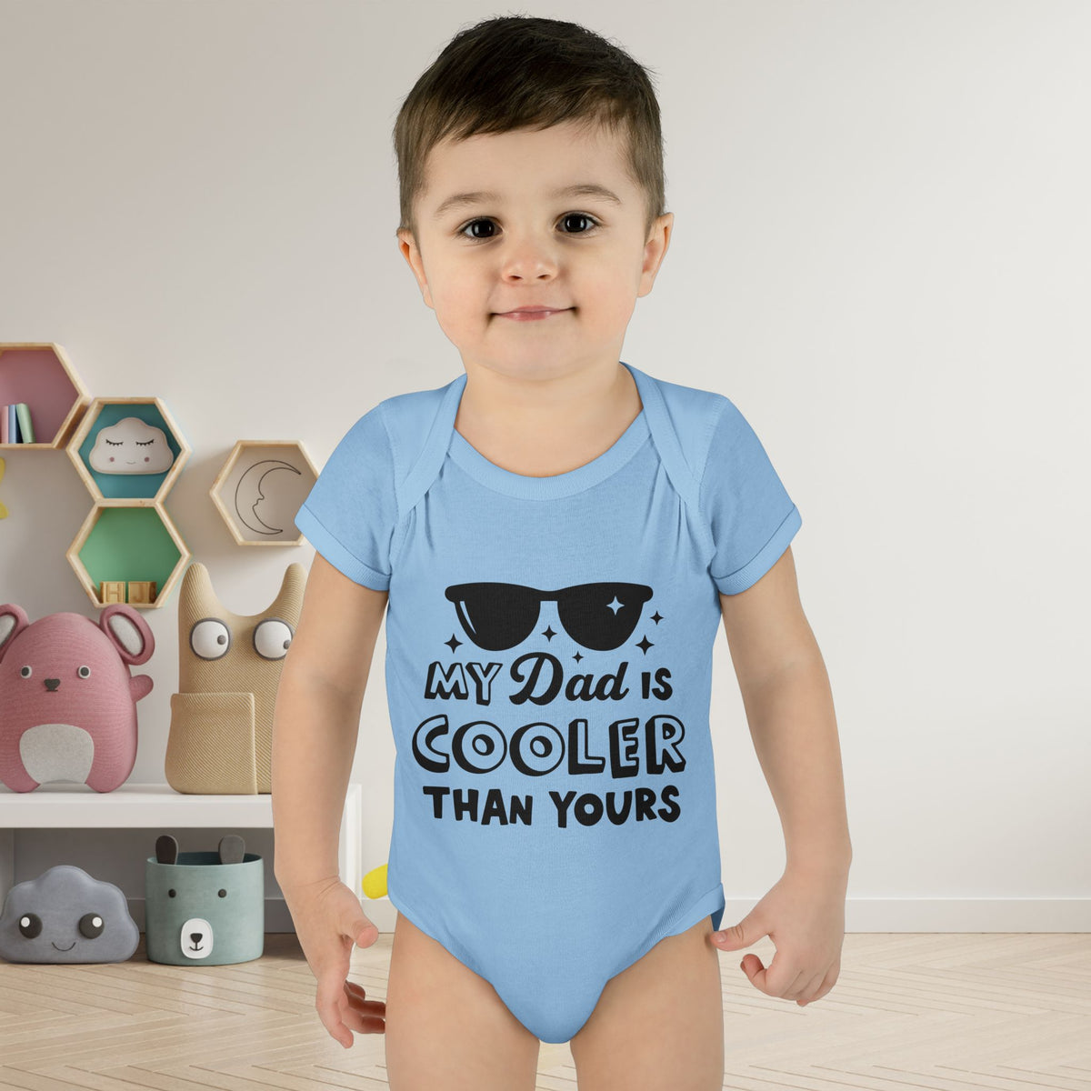 My Dad is Cooler Than Yours Baby Rib Bodysuit