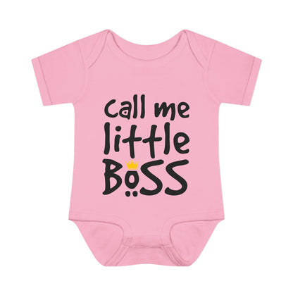 Call Me Little Boss (Crown) Infant Baby Rib Bodysuit
