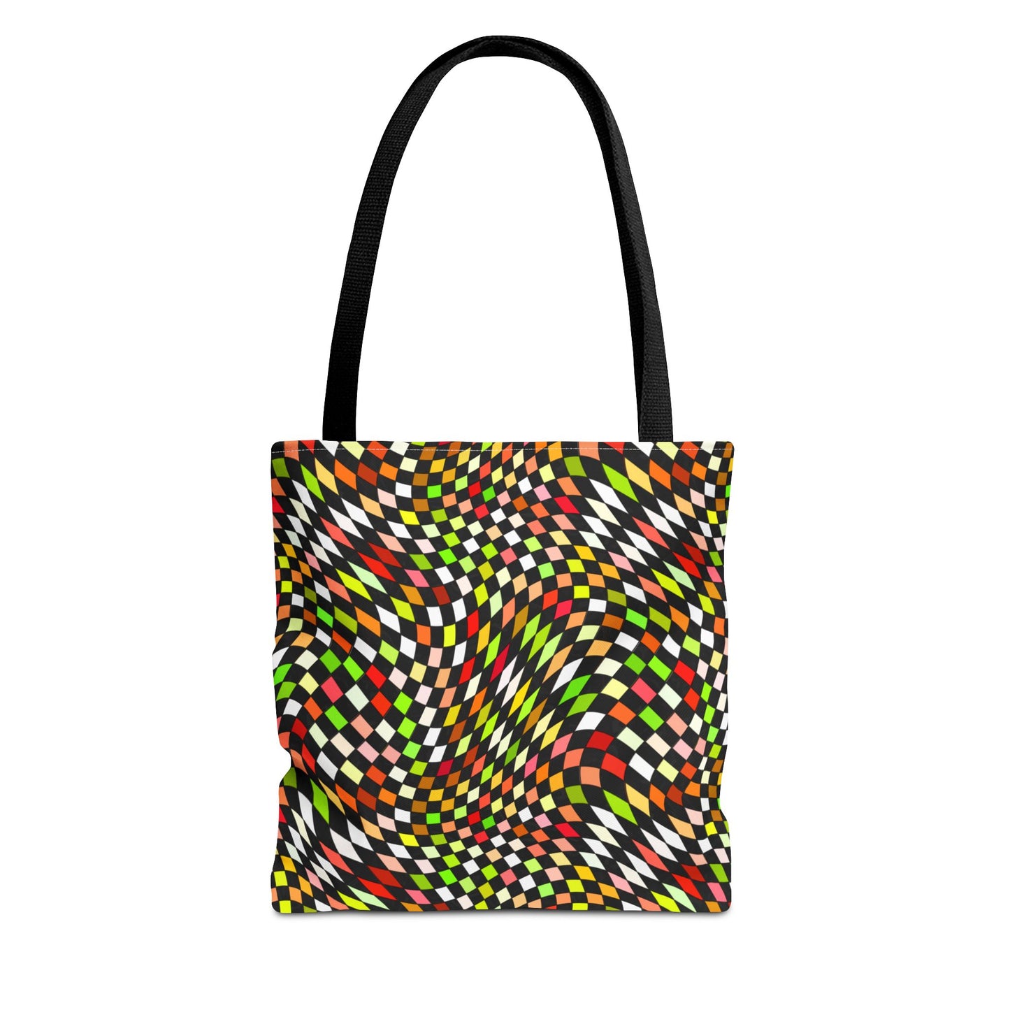 Warped Yellow/Green Checkered Canvas Tote Bag